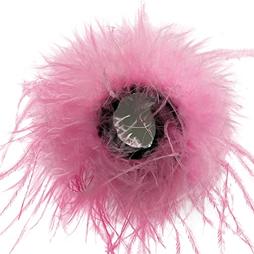 Asudaro Straußenfeder-Armband, 14cmx3cm Slap Feather Bracelet Federkopfschmuck Gothic Naturfeder Manschetten Haarschmuck für Eleganten Kopfschmuck Zubehör Karneval/Halloween/Thema Party/Kostüm Rosa von Asudaro