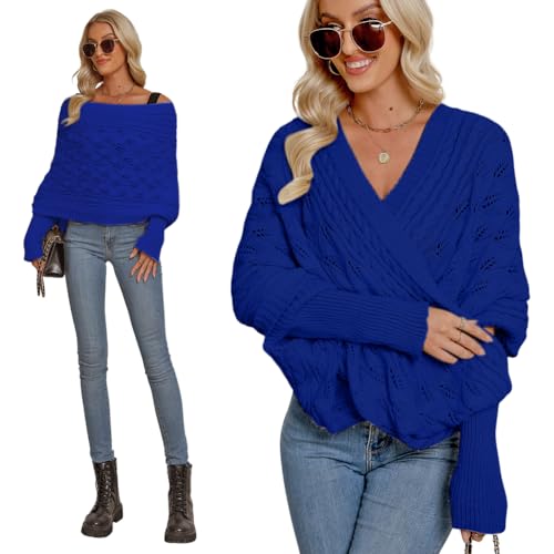 Asudaro Strickschal Mit Ärmeln Damen Winter Pulloverschal Wickelpullover Gestrickter Multifunktionaler Zopfmusterschal Mode Poncho Schal Cape Schal Stola Einfarbig Wrap Scarf von Asudaro