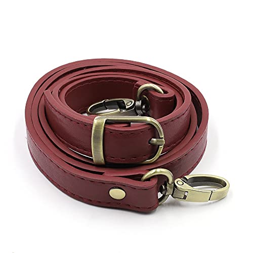 Asudaro Taschengurt Schultergurt, Mode Damen Tragegurt Geldbörse Ersatzriemen Pu Leder Taschenriemen Verstellbarer Umhängegurt Länge 105-120CM für Handtaschen DIY Zubehör Rotwein von Asudaro