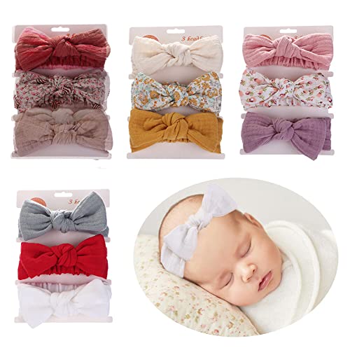 Baby Elastische Haarbänder,Asudaro 4 Sätze Haarbänder Mehrfarbige Stirnbänder Mit Blumen Haarbänder Für Babys Weiche Schleife Turban Babys Mädchen Elastische Stirnbänder Baby Mädchen Haarschmuck Typ 2 von Asudaro