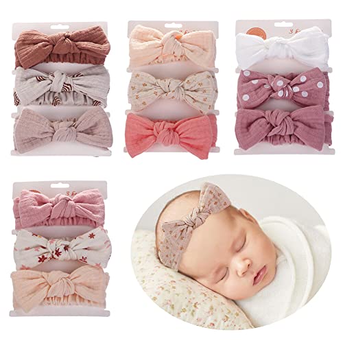 Baby Elastische Haarbänder,Asudaro 4 Sätze Haarbänder Mehrfarbige Stirnbänder Mit Blumen Haarbänder Für Babys Weiche Schleife Turban Babys Mädchen Elastische Stirnbänder Baby Mädchen Haarschmuck Typ 1 von Asudaro