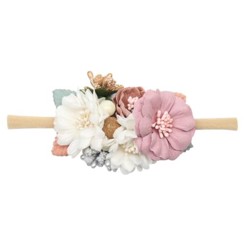 Baby Exquisites Blumen Haarband,Asudaro Weiches Süßes Nylon Haarband Haarschmuck Mit Blumenmuster Für Babys Und Mädchen Neugeborenes Stirnband Baby Haarschmuck Für Party Hochzeit Familienfoto Typ 3 von Asudaro