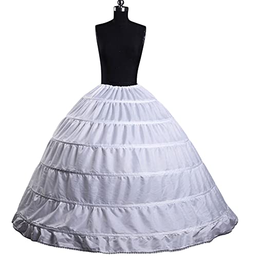 Damen Brautkleid Reifrock Weiß,Asudaro Hochzeitskleid Petticoat Braut Krinoline Langer Unterrock Petticoat 6 Reifrock Krinoline für Frauen Abendkleid Abschlussballkleid Ballkleid Großer Rocksaum Weiß von Asudaro