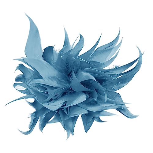 Feder Brosche,Asudaro Feder Brosche Federkorsage Feder-Kopfbedeckung Feder-Haarschmuck Feder Anstecknadeln Für Damen Und Herren Für Kostümanzüge, Brusttasche, Hut, Tasche, Dekoration Navy blau von Asudaro