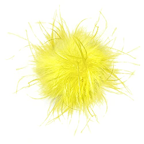 Frauen Mädchen Feder Brosche,Asudaro Vintage Natürliche Flauschige Straußenfeder Brosche Schmuck Fascinators Braut Dekor Damen Blumen Broschen Pins Brosche Anstecknadel für Festival Hochzeit Gelb von Asudaro