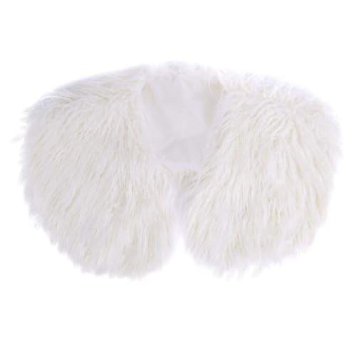 Frauen Wikinger Kunstpelz Schal und Wrap Pelz Stola Wikingerkönigin Umhang mit Kunstfell Winterwarmer Schulterüberwurf Krieger Cape Umhang Mittelalter Fell Schulterüberwurf Weiß von Asudaro