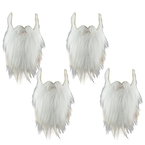 Künstlicher Bart Asudaro 4 Stück Weihnachten Halloween Ältere Vollbart Schnurrhaare Lustiger künstlicher Schnurrbart Falsche Schnurrhaare Gesichtsbehaarung Zubehör für Cosplay Party Requisiten von Asudaro