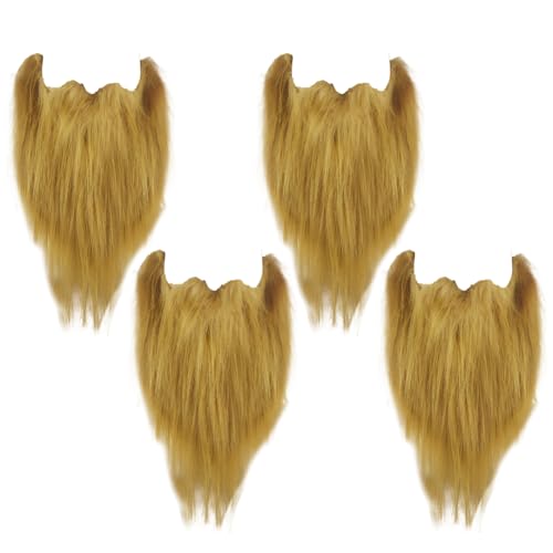 Künstlicher Bart Asudaro 4 Stück Weihnachten Halloween Ältere Vollbart Schnurrhaare Lustiger künstlicher Schnurrbart Falsche Schnurrhaare Gesichtsbehaarung Zubehör für Cosplay Party Requisiten von Asudaro