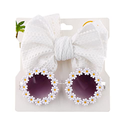 Niedliche Baby Bogen Stirnbänder,Asudaro Kinder Blumenförmiges Baby Haarband with Bow Headwear für Babys Neugeborene Kleinkinder, Sonnenbrillen Stirnband Set für Babys, Neugeborene Typ 1 von Asudaro