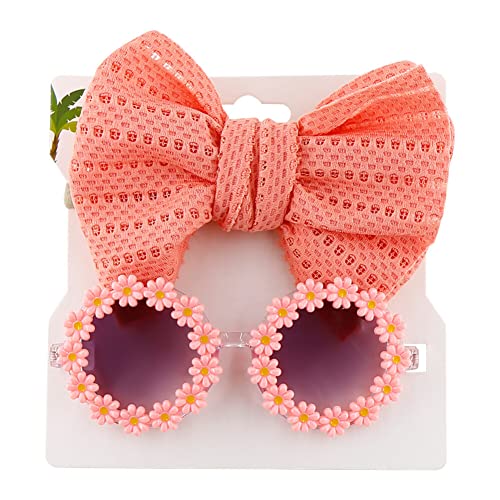 Niedliche Baby Bogen Stirnbänder,Asudaro Kinder Blumenförmiges Baby Haarband with Bow Headwear für Babys Neugeborene Kleinkinder, Sonnenbrillen Stirnband Set für Babys, Neugeborene Typ 2 von Asudaro