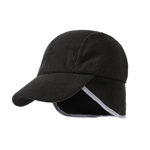 Outdoor Herren Winter Warm Baseball Cap mit Visier Ohrenklappe Earflap Hut Baseballmütze Golf Cap Mütze Jagd Hut Schirmmütze Winddichte für Skifahren Schlittschuhlaufen Radfahren Motorrad Schwarz von Asudaro