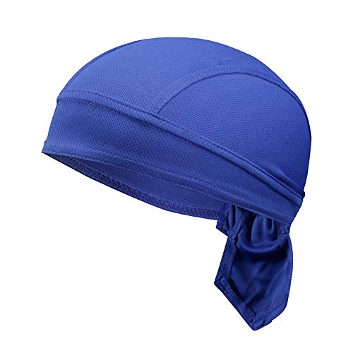 Piratenmütze Bikertuch Stirnband Hip Hop Cap aus Baumwolle Turbanhut Bandana Cap Sommermütze Kopftuch Atmungsaktive Sport Headwraps Fahrrad Kopfbedeckung Unisex Durags Hut Bikertuch Blau von Asudaro