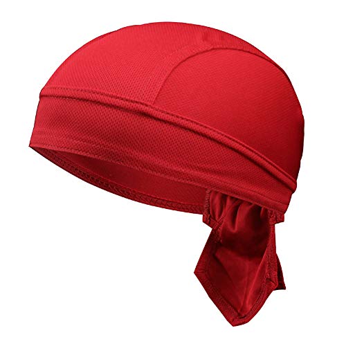 Piratenmütze Bikertuch Stirnband Hip Hop Cap aus Baumwolle Turbanhut Bandana Cap Sommermütze Kopftuch Atmungsaktive Sport Headwraps Fahrrad Kopfbedeckung Unisex Durags Hut Bikertuch Rotwein von Asudaro