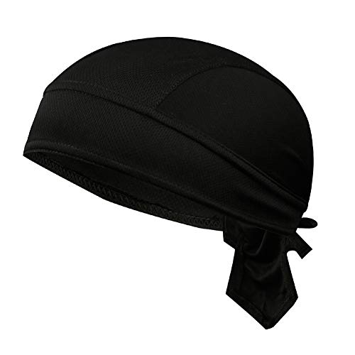 Piratenmütze Bikertuch Stirnband Hip Hop Cap aus Baumwolle Turbanhut Bandana Cap Sommermütze Kopftuch Atmungsaktive Sport Headwraps Fahrrad Kopfbedeckung Unisex Durags Hut Bikertuch Schwarz von Asudaro