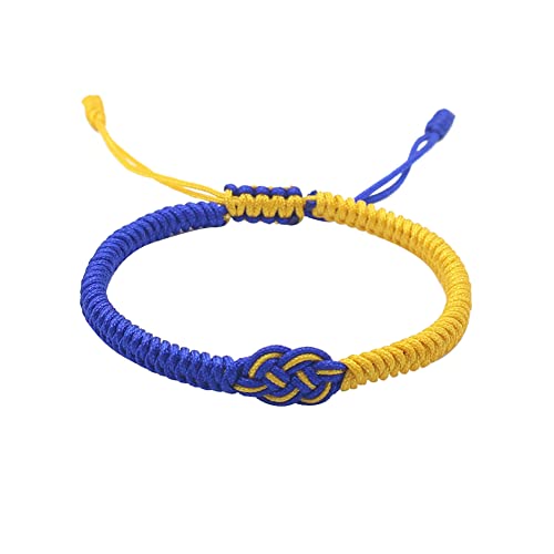 Asudaro Unisex Armband mit Ukraine Flagge, Handgewebtes Armband Gelb Blau Handgewebtes Armband Bettelarmband Verstellbares handgefertigtes Truelove Knotenarmband für Paare, Frauen, Männer,Typ 2 von Asudaro