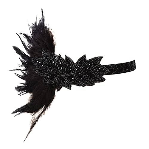 Vintage Feder Stirnband, Asudaro Ethnic Style Feder Kopfschmuck Fascinator-Hut Vintage 1920s Haarband mit Strass und Federn für Fancy Dress Abend/Verlobungsparty/Modenschau Abschnitt 04 von Asudaro