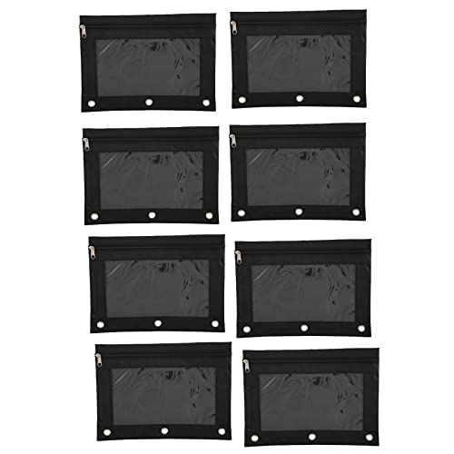 Asuinxurr Bleistift Beutel,ReißVerschluss Bindemittel Stoff Bleistift Beutel 3 Ringe mit Klarem Fenster für Schul Klassenzimmer Organisatoren von Asuinxurr