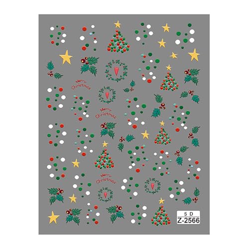 1 Blatt Festliche 5D Geprägte Glitzernde Nagelaufkleber Für Weihnachten Winter Feiertage Nagelkunst Dekoration Für Frauen Und Mädchen von Asukohu