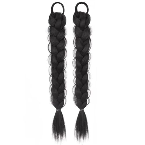 1pair Natural Braid Pferdeschwanz Haarverlängerungsseil Für Frauen Mädchen Mit Hitzebeständigen Synthetischen Faser Dekoren Hitzebeständige Faserfaser Pferdeschwanzverlängerungen von Asukohu