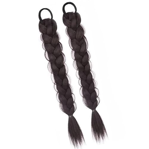 1pair Natural Braid Pferdeschwanz Haarverlängerungsseil Für Frauen Mädchen Mit Hitzebeständigen Synthetischen Faser Dekoren Hitzebeständige Faserfaser Pferdeschwanzverlängerungen von Asukohu