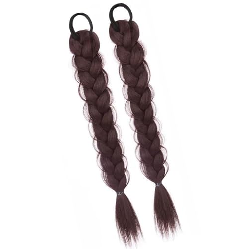 1pair Natural Braid Pferdeschwanz Haarverlängerungsseil Für Frauen Mädchen Mit Hitzebeständigen Synthetischen Faser Dekoren Hitzebeständige Faserfaser Pferdeschwanzverlängerungen von Asukohu