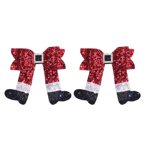 2 Stück Stiefelschleife Haarspange Haarspange Party Haarschmuck Weihnachten Schleife Haarspange Haarschmuck geeignet für Damen von Asukohu
