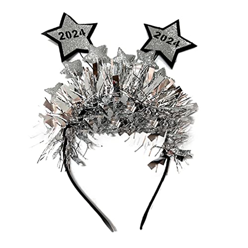 2024 Star Stirnbänder Neujahr Pailletten Stern Haarreifen Anti-Rutsch Haarband zum Waschen Gesicht Make-up Haarschmuck Haarreifen von Asukohu