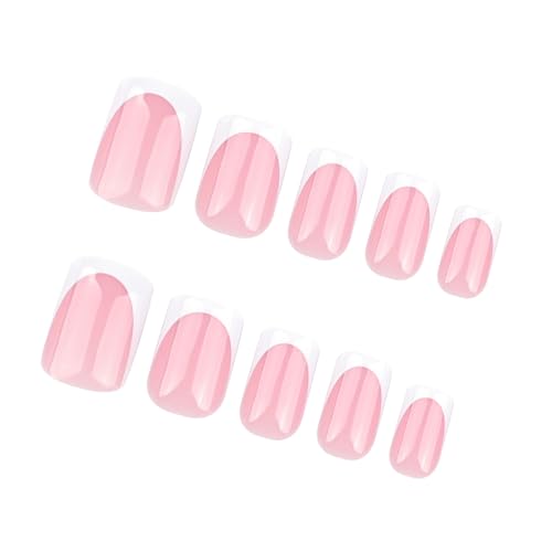 24 Stück Omber Pink Nägel zum Aufdrücken auf Nägel, französische künstliche Farbverläufe, falsch für Frauen, quadratisch, künstliche Nägel von Asukohu