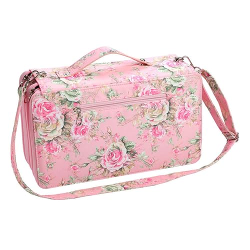 Asukohu 120 Marker-Organizer, Tragetasche mit Schultergurt, multifunktional, hohe Kapazität, mehrschichtiger Marker-Halter, Etui, Reißverschluss, Stift-Organizer, a von Asukohu