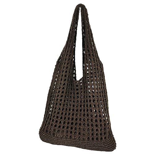 2023 Umhängetasche Hollow Out Tote Mode Häkelgestochen Strandtasche Für Mädchen Frauen Solid Farbe Vielseitige Einkaufstaschen Hohlkrochet von Asukohu