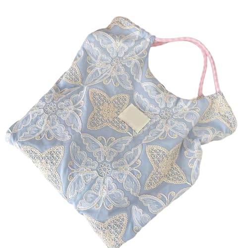 Asukohu Ästhetische Leinwand Getötet Bag Trendige Umhängetaschen Zum Einkaufsbetrag Strand Arbeitsreise Große Kapazität Trendy Tuchgeschenke Schmetterlings Schulter Mit Inneren Taschen von Asukohu