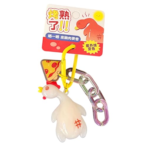 Asukohu Ästhetische Schlüsselbund Zubehör Farbwechselnde Enten/Hühnerbeutel Zaubersauto Schlüsselringe Für Frauen Ästhetik von Asukohu