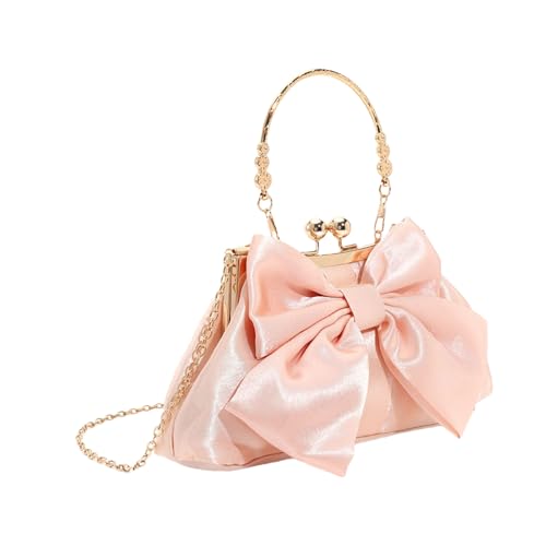 Asukohu Anspruchsvolle Abendtasche mit Schleife, Damen-Handtaschen, Schultertaschen mit abnehmbarer Kette, für Abschlussball, Party, Hochzeit, Abendveranstaltung von Asukohu