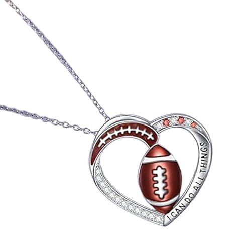 Asukohu Athletic Love Anhänger Halskette Mit Mehreren Sportdesigns In Robuster Legierung Für Freizeit Oder Sportkleidung Unisex Sport Love Pendant Halskette von Asukohu