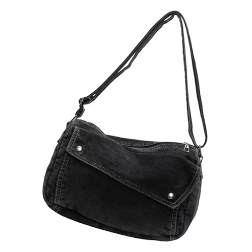 Asukohu Auffällige Schultertasche mit großem Fassungsvermögen, lässige Umhängetasche, Jeans, Crossbody-Tasche für Arbeit, Schule, Reisen, Schwarz , One Size Asukohu Auffällige Schultertasche mit großem Fassungsvermögen, lässige Umhängetasche, Jeans, Crossbody-Tasche für Arbeit, Schule, Reisen, Schwarz , One Size von Asukohu