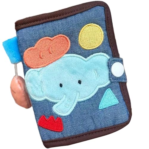 Asukohu Cartoon Elefant kurze Geldbörse Kartenetui Lovely Dog Wallet Canvas Münzbörse Kleine Geldbörse mit Kartenhalter für den täglichen Canvas Change Kleiner Cartoon Elefant mit Halter, elefant von Asukohu