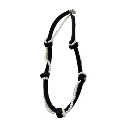 Asukohu Charm-Halskette, Perlen-Halskette, Imitationsperle und Plüschmaterial für Frauen und Mädchen, Imitationsperle von Asukohu