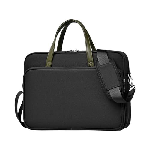 Asukohu Computer-Tasche für 35,6 cm (14 Zoll) Laptops mit Schultergurt, stilvolle und sichere Aktentasche für den täglichen Gebrauch, Business-Gaming-Laptop, Schwarz von Asukohu