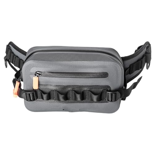 Asukohu Crossbody-Umhängetasche, Angeltasche, wasserabweisend, multifunktional, Gürteltasche, Köderpackung, Angelausrüstung, Organizer, mehrfarbig, Small Gray von Asukohu
