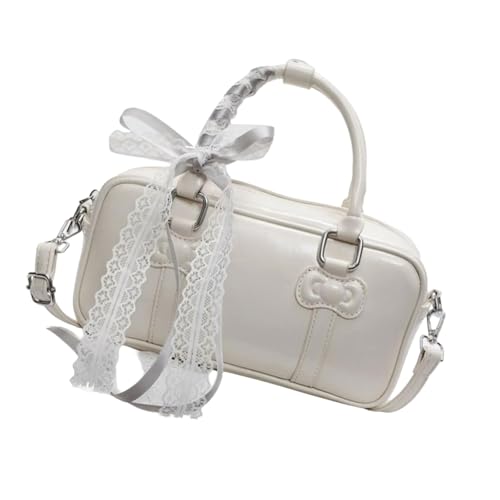 Asukohu Damen Geldbörse Handtaschen Leder Clutches Geldbörse Stilvolle Casual Trendy Schultertasche Crossbody Tasche mit abnehmbaren Trägern Damen Handtasche, weiß, One Size von Asukohu