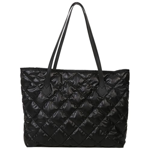 Asukohu Damen Große Kapazität PU Gesteppte Schultertaschen Funktionelle und praktische Handtasche für Arbeit Schule und Reise Top Griff Tasche, Schwarz , One Size Asukohu Damen Große Kapazität PU Gesteppte Schultertaschen Funktionelle und praktische Handtasche für Arbeit Schule und Reise Top Griff Tasche, Schwarz , One Size von Asukohu
