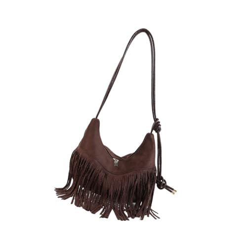 Asukohu Damen-Umhängetasche, trendige Umhängetasche, große Kapazität, Achselquasten, Achselquasten, Pendeln, für den täglichen Gebrauch, große Kapazität, Crossbody für Damen, Quasten, Schultertasche von Asukohu