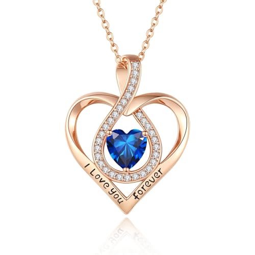 Asukohu Doppellagige Herz-Anhänger-Halskette, trendiger Zirkon, Geburtsstein, Charm, Schlüsselbeinkette, modisches Statement, Hochzeitsschmuck, einzigartig für Sie, Einheitsgröße, Wie beschrieben, Wie von Asukohu