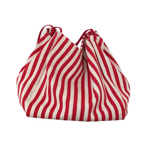 Asukohu Einzigartige, große, gestreifte Canvas-Tasche für den täglichen Gebrauch, lässige Damen-Umhängetasche, modische Unterarmtaschen, Einkaufstasche, multifunktional, rot, One Size Asukohu Einzigartige, große, gestreifte Canvas-Tasche für den täglichen Gebrauch, lässige Damen-Umhängetasche, modische Unterarmtaschen, Einkaufstasche, multifunktional, rot, One Size von Asukohu