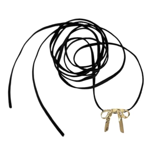 Asukohu Einzigartige Bowknot-Halskette, verstellbar, Statement-Halskette, Anhänger, Halskette, Legierungsmaterial, geeignet für besondere Anlässe, Metall von Asukohu