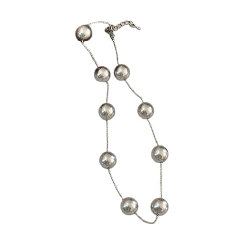 Asukohu Einzigartige Halskette mit Kunstperlen, stilvolle Schlüsselbeinkette, Verzierung, Perlen-Halskette, Party-Halsschmuck für Damen und Mädchen, Imitationsperle von Asukohu