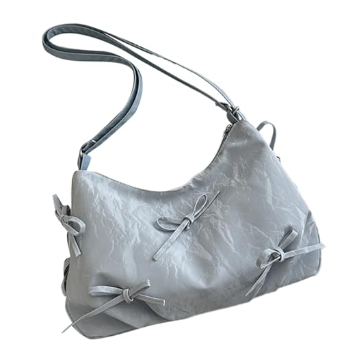 Asukohu Elegante Damen PU Crossbody Tasche Praktisch und Bequem Satchel Große Kapazität Schulter Geldbörse Für Verschiedene Anlässe Trendige Schultertasche Geldbörse, blau, One Size von Asukohu