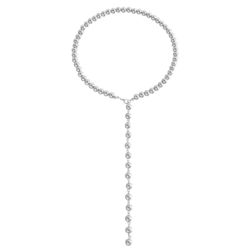 Asukohu Elegante Perlen-Halskette, Choker-Halskette, perfekte Ergänzung für Damenmode, Metall von Asukohu