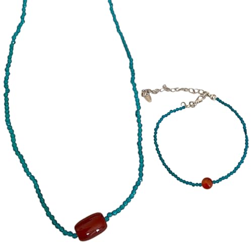 Asukohu Elegante Schicht Imitation Perlen Halskette Armband Einstellbarer Kettenschmuck Tägliche Verschleiß Imitation Perlen Textur Elegant Daily Wear Set Set von Asukohu