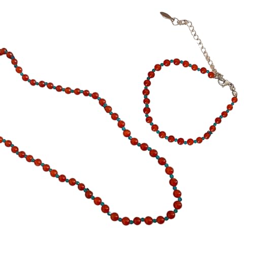 Asukohu Elegante Schicht Imitation Perlen Halskette Armband Einstellbarer Kettenschmuck Tägliche Verschleiß Imitation Perlen Textur Elegant Daily Wear Set Set von Asukohu
